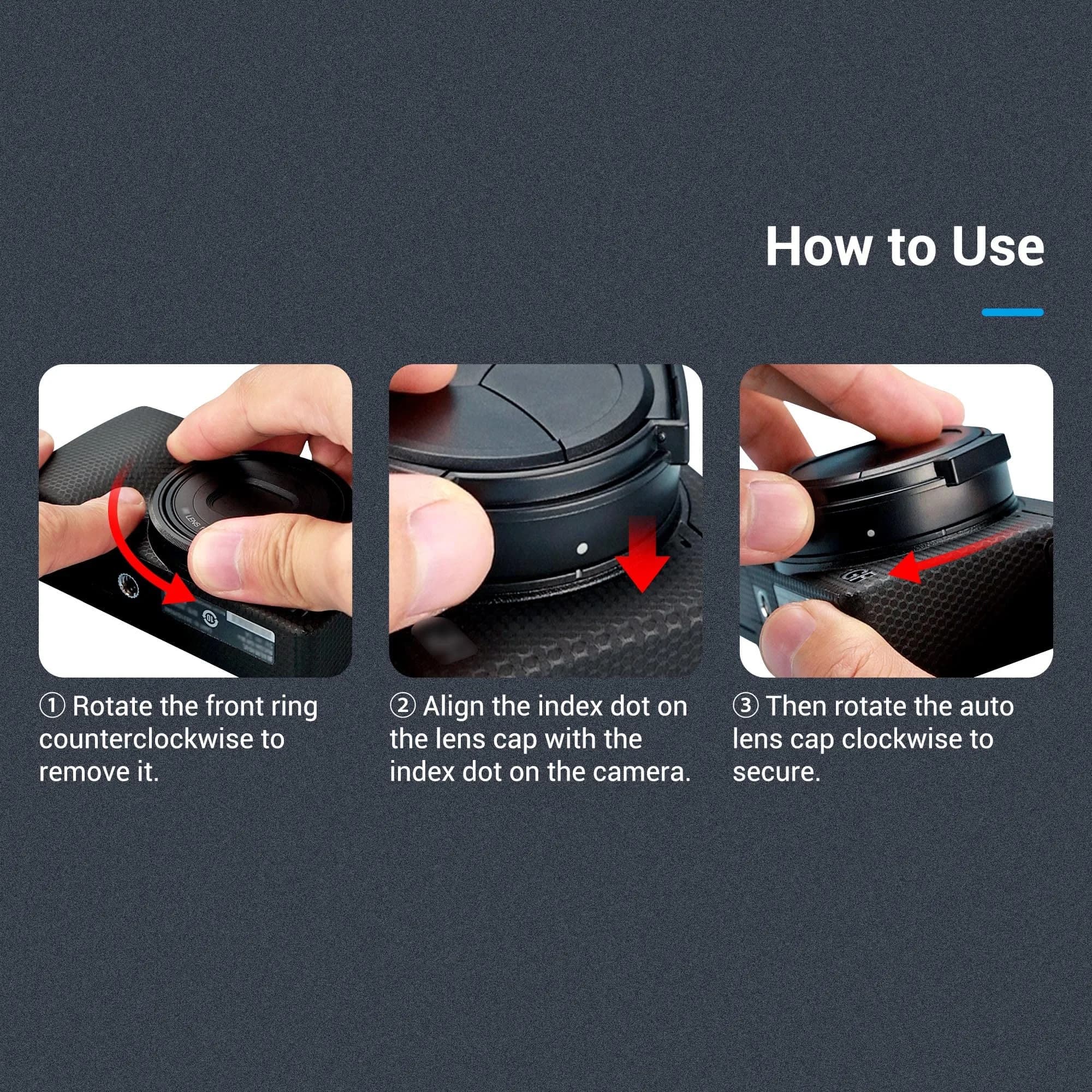 JJC Auto Lens Cap Cover for Ricoh GR IIIx & GR IIIx HDF | 5.6 cm (2.2 in) Diameter - view 6