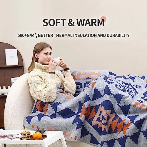 ACUSHLA Merino Wool Camp Blanket 79x63 in Grey | Thick, Washable, All Weather Outdoor Blanket thumbnail 3