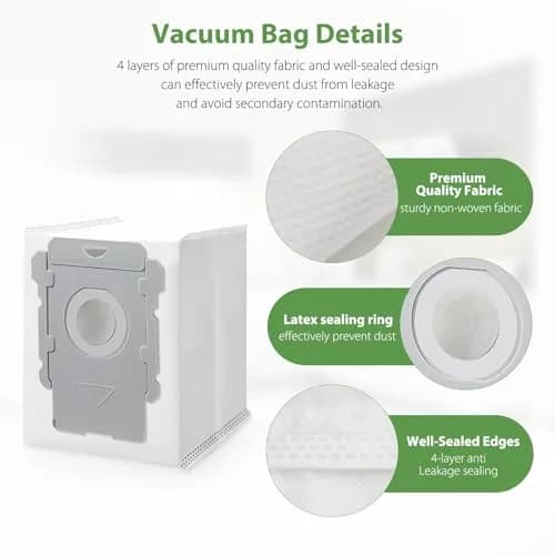 GOFWE Vacuum Bags for iRobot Roomba Series | 18 Pack, Compatible with i7, i8, j7, s9+ | Long-Lasting Dust Containment thumbnail 5
