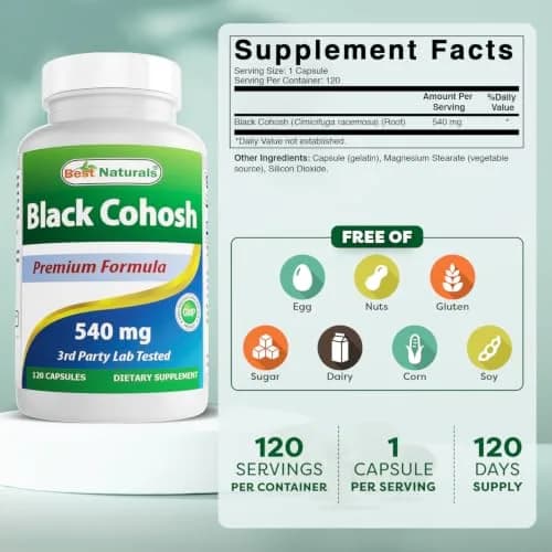 Best Naturals Black Cohosh 540 Mg | 240 Capsules for Hormonal Support in India thumbnail 2