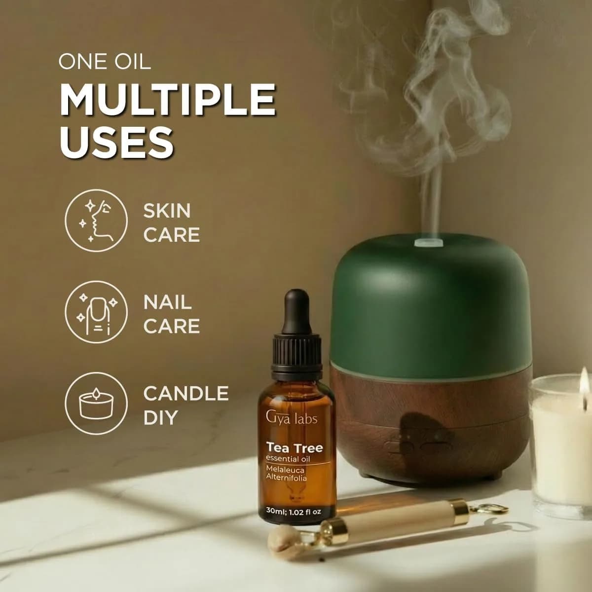 Gya Labs 100% Pure Tea Tree Essential Oil | Hair, Skin, Scalp & Candle Making Scent (1.02 Fl Oz / 30 ml) - view 5