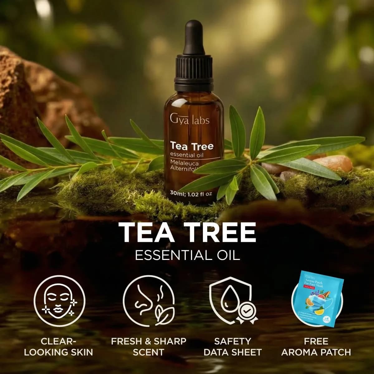 Gya Labs 100% Pure Tea Tree Essential Oil | Hair, Skin, Scalp & Candle Making Scent (1.02 Fl Oz / 30 ml) - view 7