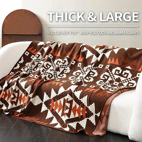 ACUSHLA Merino Wool Camping Blanket Aztec Brown | Breathable, Warm & Soft (70-120 chars) thumbnail 6