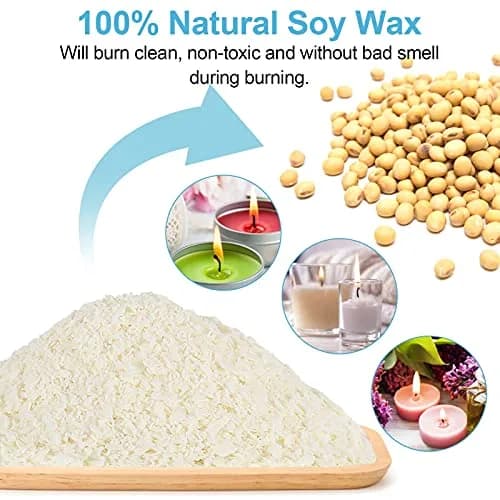 DINGPAI Candle Making Kit with 1300ml Pouring Pot, 1LB Soy Wax, 50 Cotton Wicks & Dyes | All-Season Craft Supplies thumbnail 4