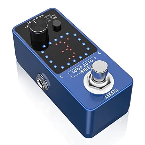 LEKATO Loop Auto Guitar Looper Pedal with Tuner & Sync Function | 18 Min Record Time, 3 Loops, Unlimited Overdubs thumbnail 8
