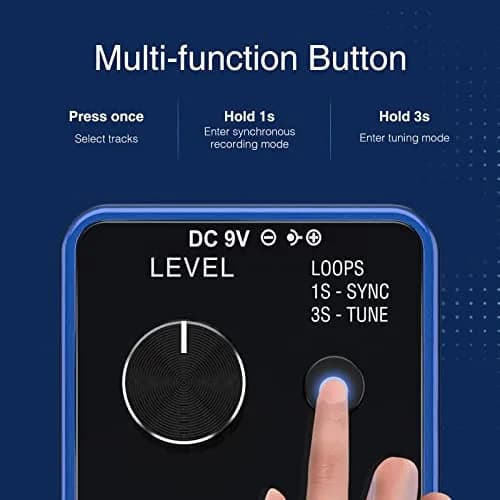LEKATO Loop Auto Guitar Looper Pedal with Tuner & Sync Function | 18 Min Record Time, 3 Loops, Unlimited Overdubs thumbnail 3
