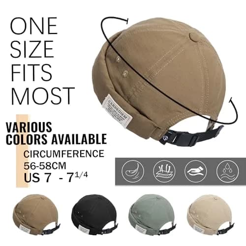 Croogo Rolled Brimless Docker Hat for Men | 56-60cm (22.04-23.62 inches) thumbnail 3