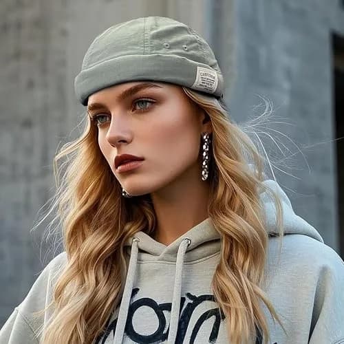 Croogo Retro Worker Cap Vintage Brimless Beanie Hat 56-60cm (22.04-23.62 inches) | Casual Cotton Hat for All Seasons thumbnail 2