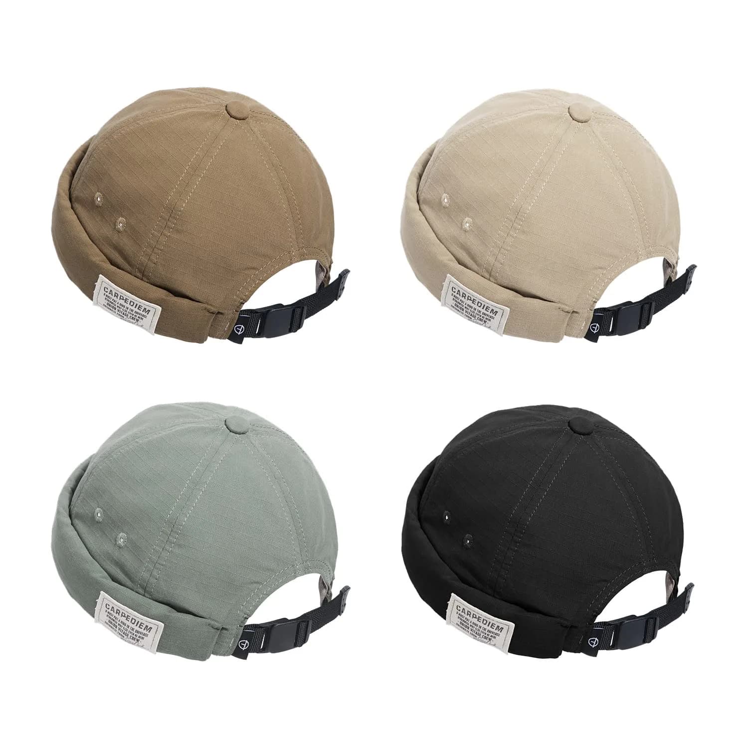 Croogo Brimless Docker Hat with Rolled Cuff & Buckle Adjustment - Beige (56-60cm / 22-23.6 inches) - view 6
