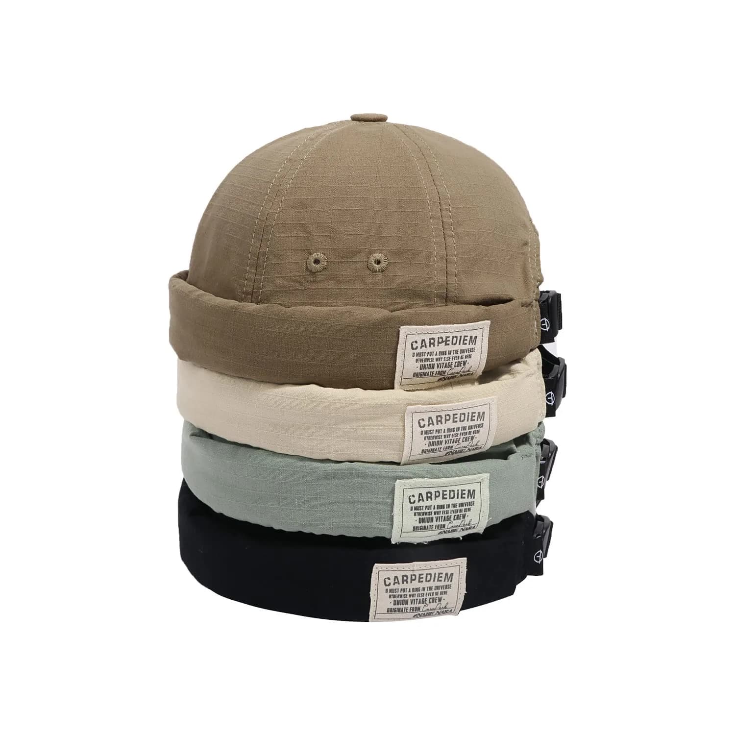Croogo Brimless Docker Hat with Rolled Cuff & Buckle Adjustment - Beige (56-60cm / 22-23.6 inches) - view 3