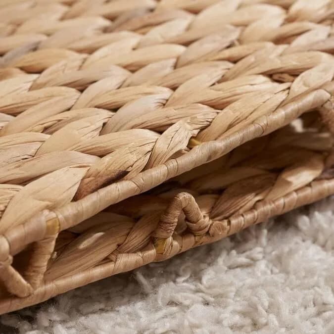 M4DECOR Water Hyacinth Storage Cube Baskets 30cm (12x12x12in) | Set of 4 Natural Woven Baskets for Shelves - view 5