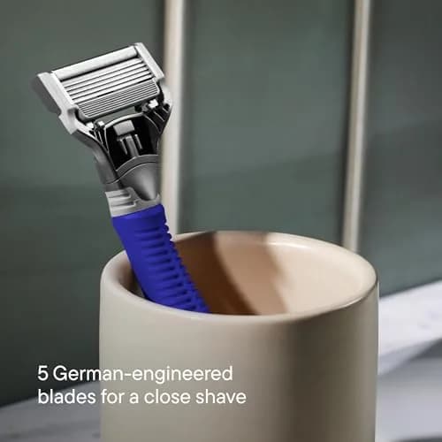 Harry's Original Shaving Kit for Men - Ocean Blue Handle with 3 German-Engineered 5-Blade Refills | Close Shave thumbnail 4