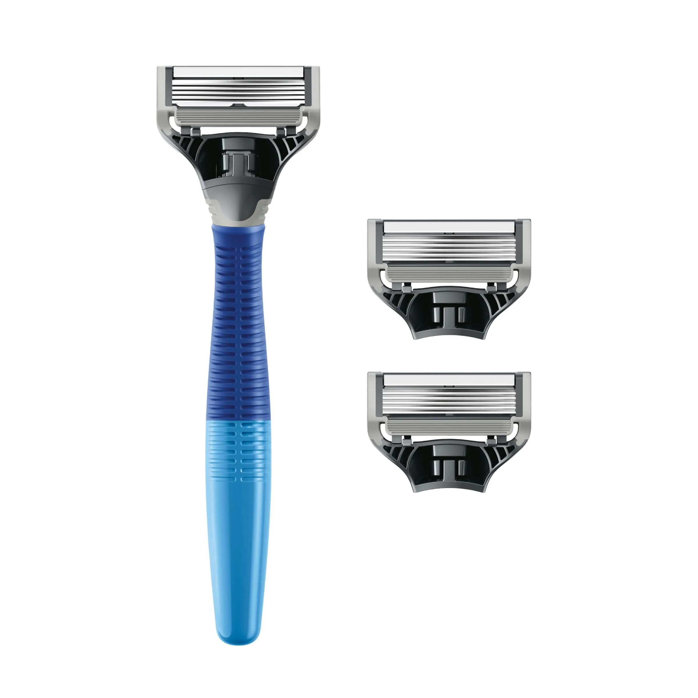 Harry's Original Shaving Kit for Men - Ocean Blue Handle with 3 German-Engineered 5-Blade Refills | Close Shave - view 2