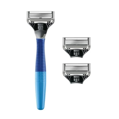 Harry's Original Shaving Kit for Men - Ocean Blue Handle with 3 German-Engineered 5-Blade Refills | Close Shave thumbnail 2