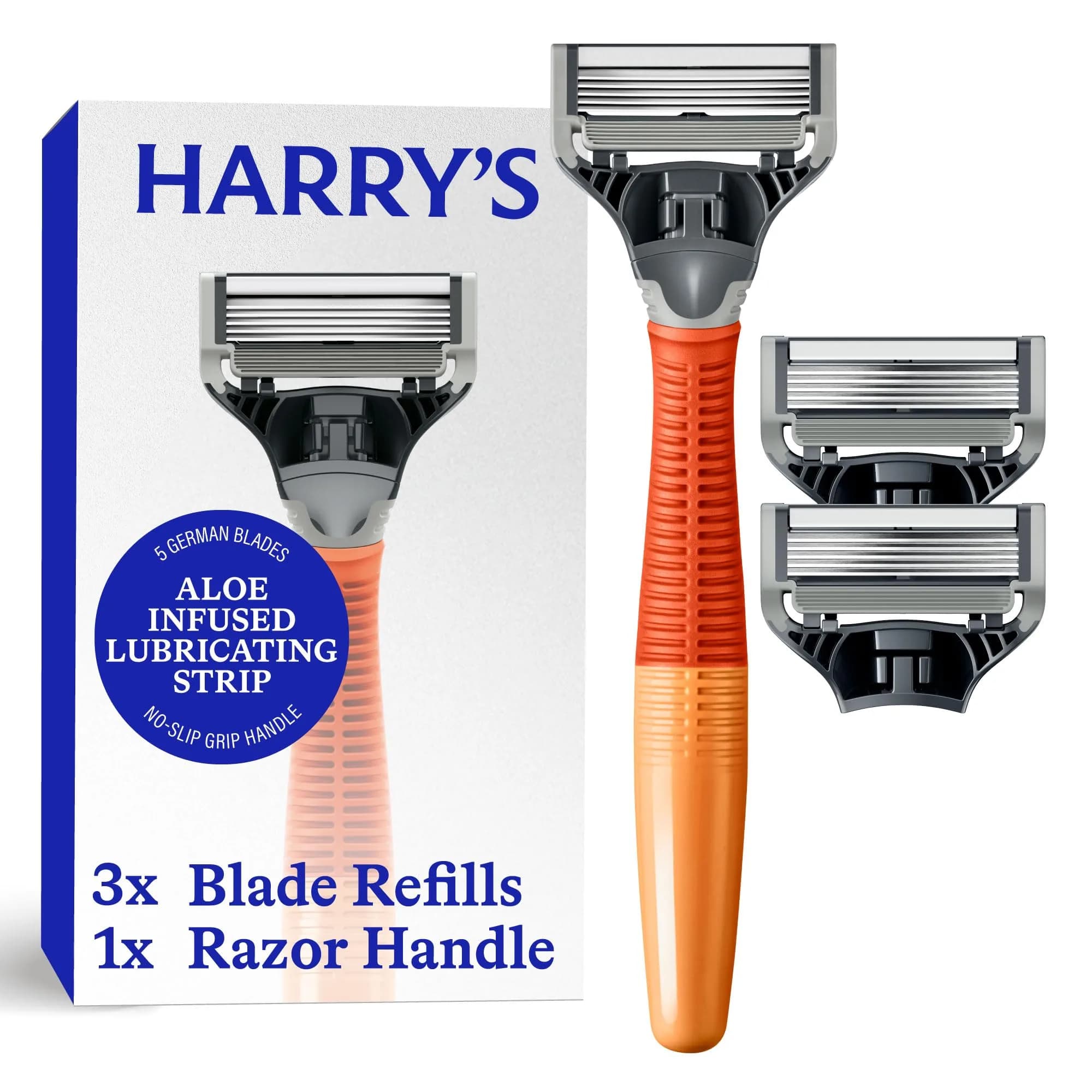 Harry's Original Shaving Kit for Men - 5-Blade Razor Handle & 3 Refills | German Engineered Ember - main product image