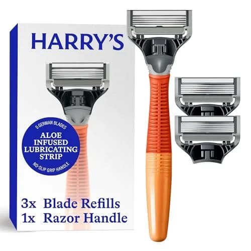 Harry's Original Shaving Kit for Men - 5-Blade Razor Handle & 3 Refills | German Engineered Ember thumbnail 1