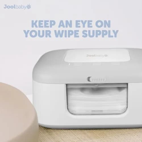 Jool Baby TinyBums Baby Wipe Warmer & Dispenser with LED Changing Light & On/Off Switch (Gray) | Safe Warmth for Night Diaper Changes thumbnail 7