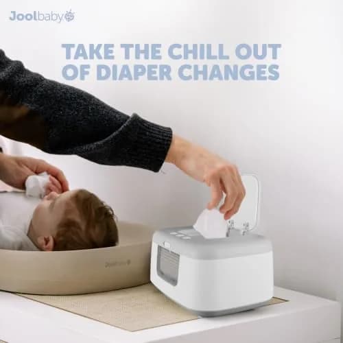 Jool Baby TinyBums Baby Wipe Warmer & Dispenser with LED Changing Light & On/Off Switch (Gray) | Safe Warmth for Night Diaper Changes thumbnail 8