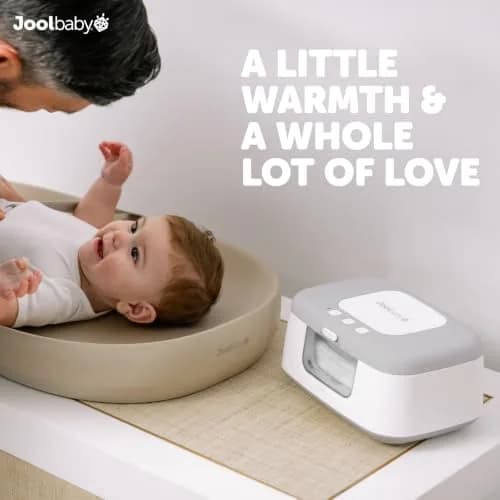 Jool Baby TinyBums Baby Wipe Warmer & Dispenser with LED Changing Light & On/Off Switch (Gray) | Safe Warmth for Night Diaper Changes thumbnail 2