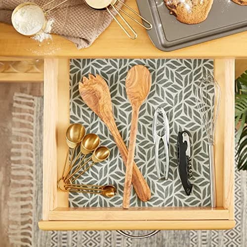 DII Fridge & Shelf Liner Collection Non-Adhesive, Cut to fit, Machine Washable, 12x20, Gray Abstract Leaf, 2 Piece thumbnail 4