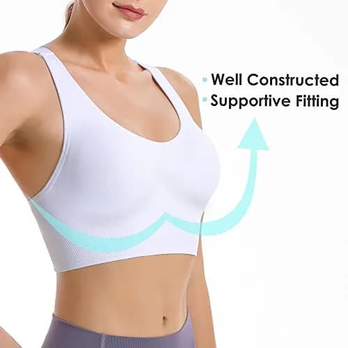 Evercute Sports Bra for Women Padded Medium Support Criss Cross Strappy Bras Seamless High Impact Yoga Exercise Athletic Bras | Supportive & Stylish thumbnail 4