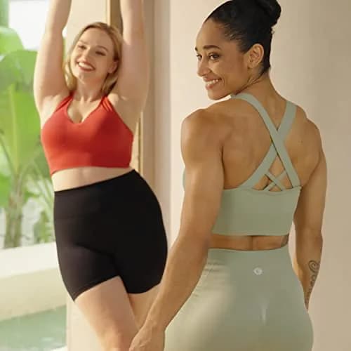 Evercute Sports Bra for Women Padded Medium Support Criss Cross Strappy Bras Seamless High Impact Yoga Exercise Athletic Bras | Supportive & Stylish thumbnail 2