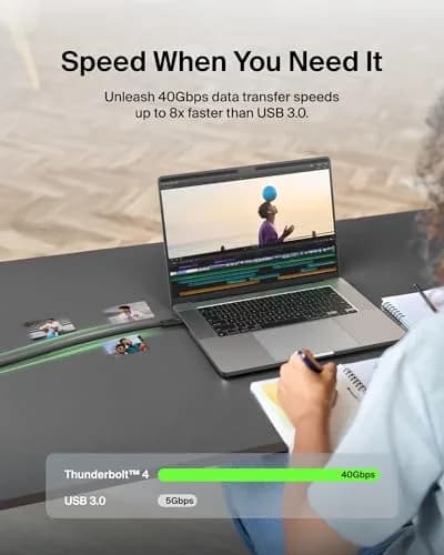 Belkin Thunderbolt 4 Cable, 1M | 40Gbps Data & 100W Power Delivery thumbnail 4