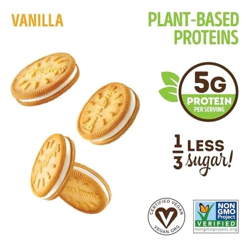 Lenny & Larry's Complete Cremes Vanilla Sandwich Cookies 2.86oz (81g) | Plant-Based Protein & Less Sugar thumbnail 2