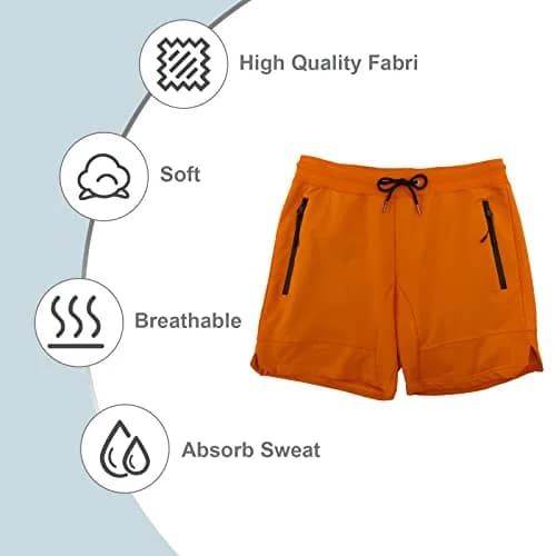 PIDOGYM Men's 5" Gym Shorts with Zipper Pockets for Running & Workout | Lightweight, Breathable Polyester Blend thumbnail 6