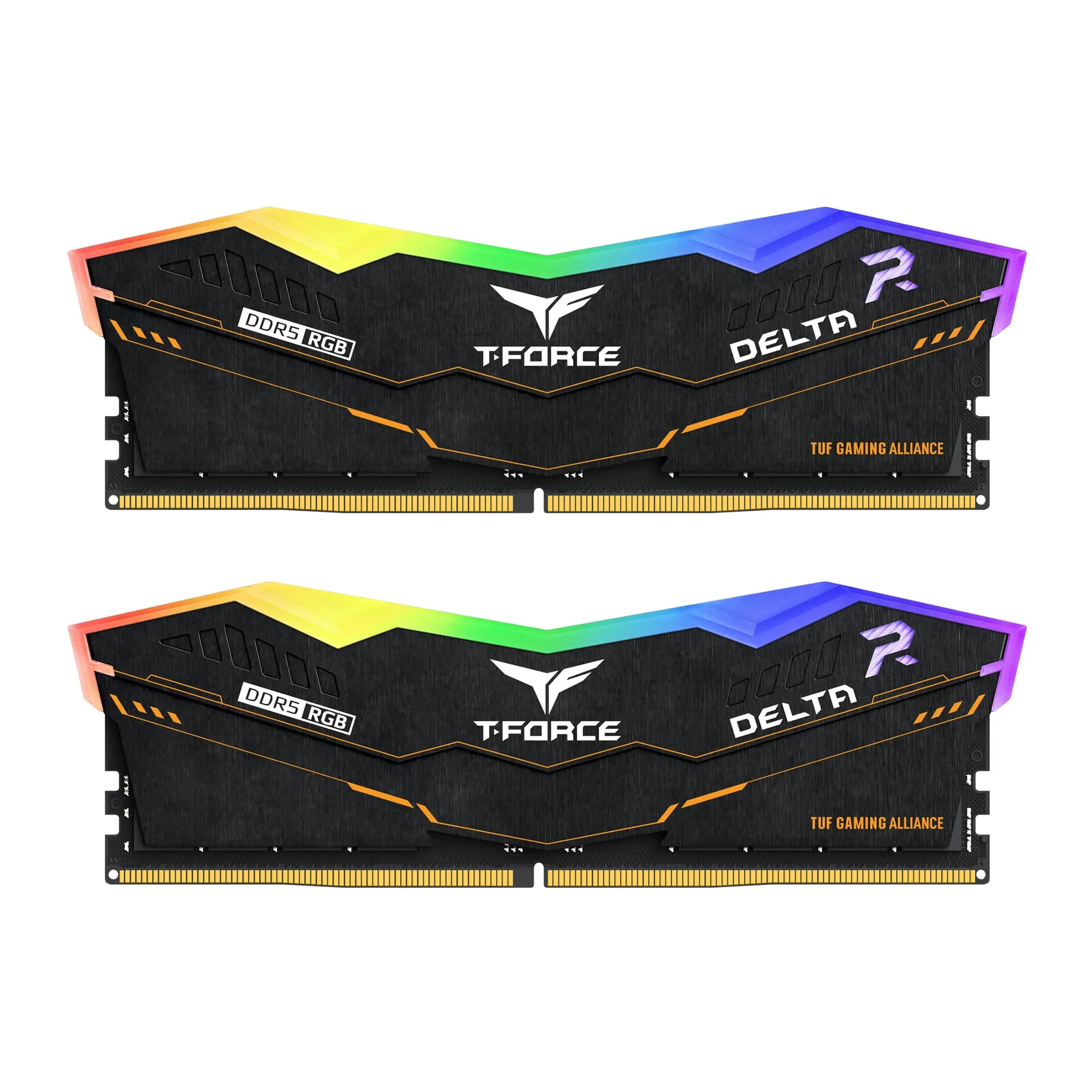 TEAMGROUP T-Force Delta TUF Gaming Yellow RGB DDR5 32GB (2x16GB) 5200MHz Desktop Memory RAM - main product image