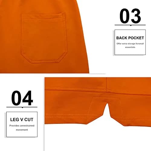 PIDOGYM Men's 5" Gym Shorts with Zipper Pockets for Running & Workout | Breathable Polyester Blend, Fitted Fit, Elastic Waist, Orange thumbnail 5