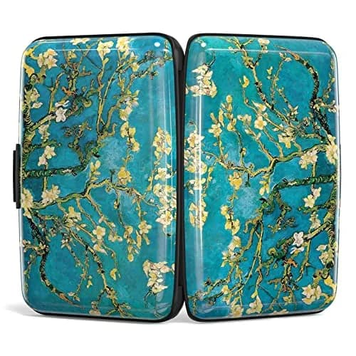 Atufsuat Mini Aluminum Card Wallet RFID Blocking Slim Metal Hard Card Case for Women Men, Almond Blossom | 6 Card Slots thumbnail 5