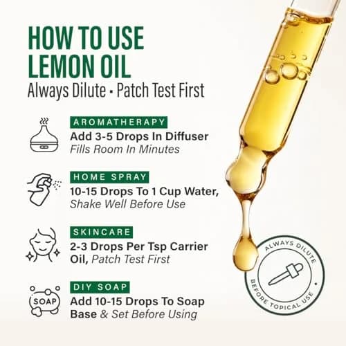 KUKKA Essential Oils Lemon Essential Oil 118ml (4 Fl Oz) | Pure Natural Oil for Skin, Cleaning, Diffuser & DIY thumbnail 4
