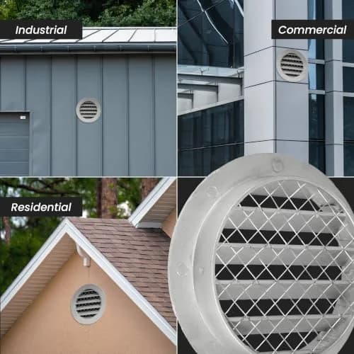 Repa Market 10 Inch (25.4 cm) Aluminum Alloy Gable Vent with Mesh Screen | HVAC Air Return Grille thumbnail 5