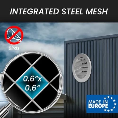 Repa Market 10 Inch (25.4 cm) Aluminum Alloy Gable Vent with Mesh Screen | HVAC Air Return Grille thumbnail 4