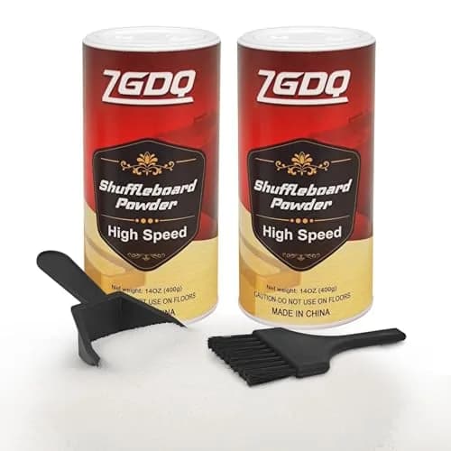 ZGDQ Shuffleboard Powder Set | 2 Cans 14oz & Mini Broom for Table Games thumbnail 1