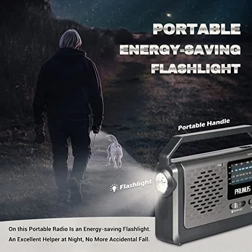 PRUNUS NOAA Weather AM FM Portable Radio | Emergency NOAA Weather Radio with Flashlight & Earphone Jack thumbnail 7
