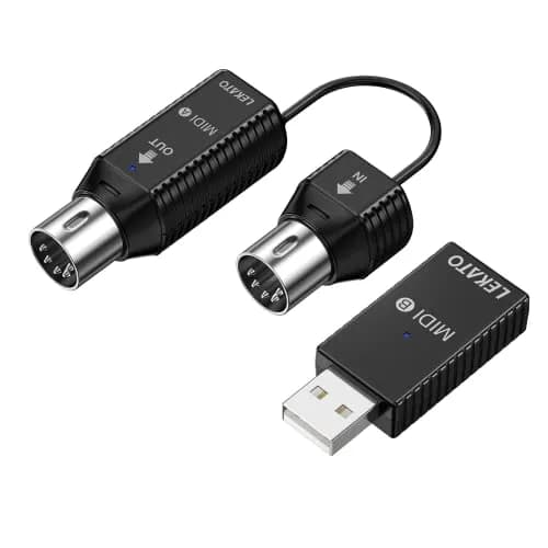 LEKATO Wireless MIDI Adapter Bluetooth 5-PIN DIN with USB, Low Latency Rechargeable for Synthesizer, Digital Piano Keyboard to Mac OS/iOS/Windows | USB MIDI Controller for Music Production thumbnail 8