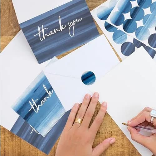 VNS Creations Ombré Thank You Cards With Envelopes 100 Pack 4 x 6 Inch | Blank Inside, Premium Cardstock thumbnail 7