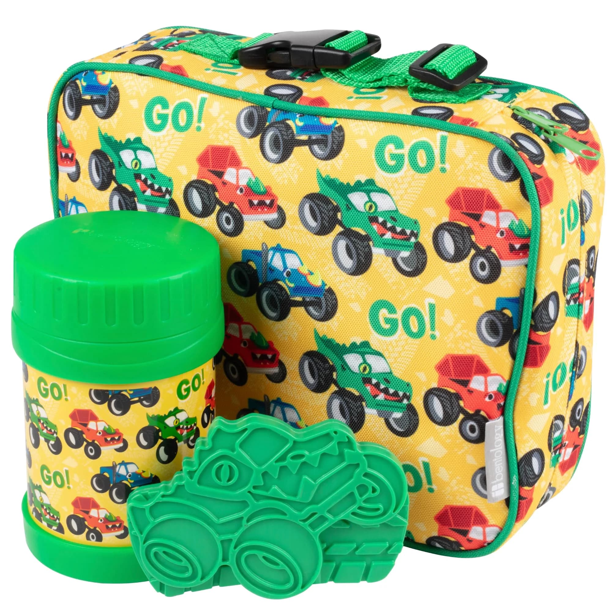 Bentology Kids Insulated Lunch Box Set with thermos Food Jar and Ice Pack | Food Safe, BPA-Free, Suitable for Ages 3+ — Monster Truck