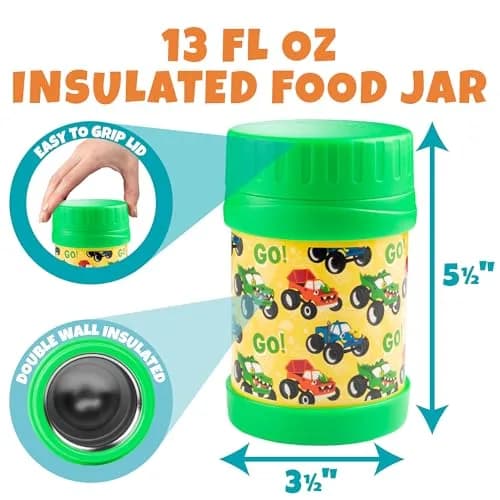 Bentology Kids Insulated Lunch Box Set with Thermos Food Jar & Ice Pack | Food Safe, BPA-Free, 10 x 8 x 3 inches thumbnail 3