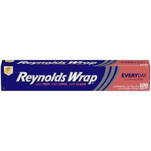 Reynolds Everyday Strength Aluminum Foil Roll, 100 sq ft (30.48 m x 30.48 cm) | Trusted USA Kitchen Essential thumbnail 1
