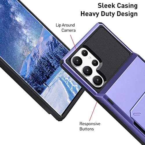 Marphe Wallet Case for Samsung Galaxy S22 Ultra with 4 Card Credit Holder | Double-Layer Shockproof & Card Slot thumbnail 5