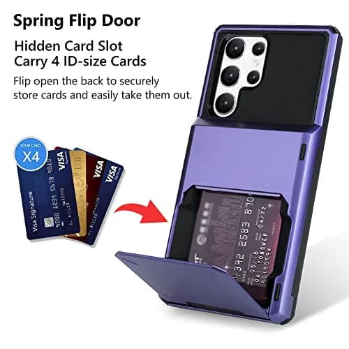 Marphe Wallet Case for Samsung Galaxy S22 Ultra with 4 Card Credit Holder | Double-Layer Shockproof & Card Slot thumbnail 3