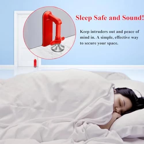 MIMIRACLE Portable Door Lock for Travel & Hotel Security Device, Red | 0.31 kg (0.68 lb) thumbnail 2