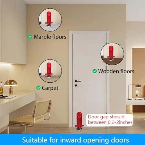 MIMIRACLE Portable Door Lock for Travel & Hotel Security Device, Red | 0.31 kg (0.68 lb) thumbnail 4