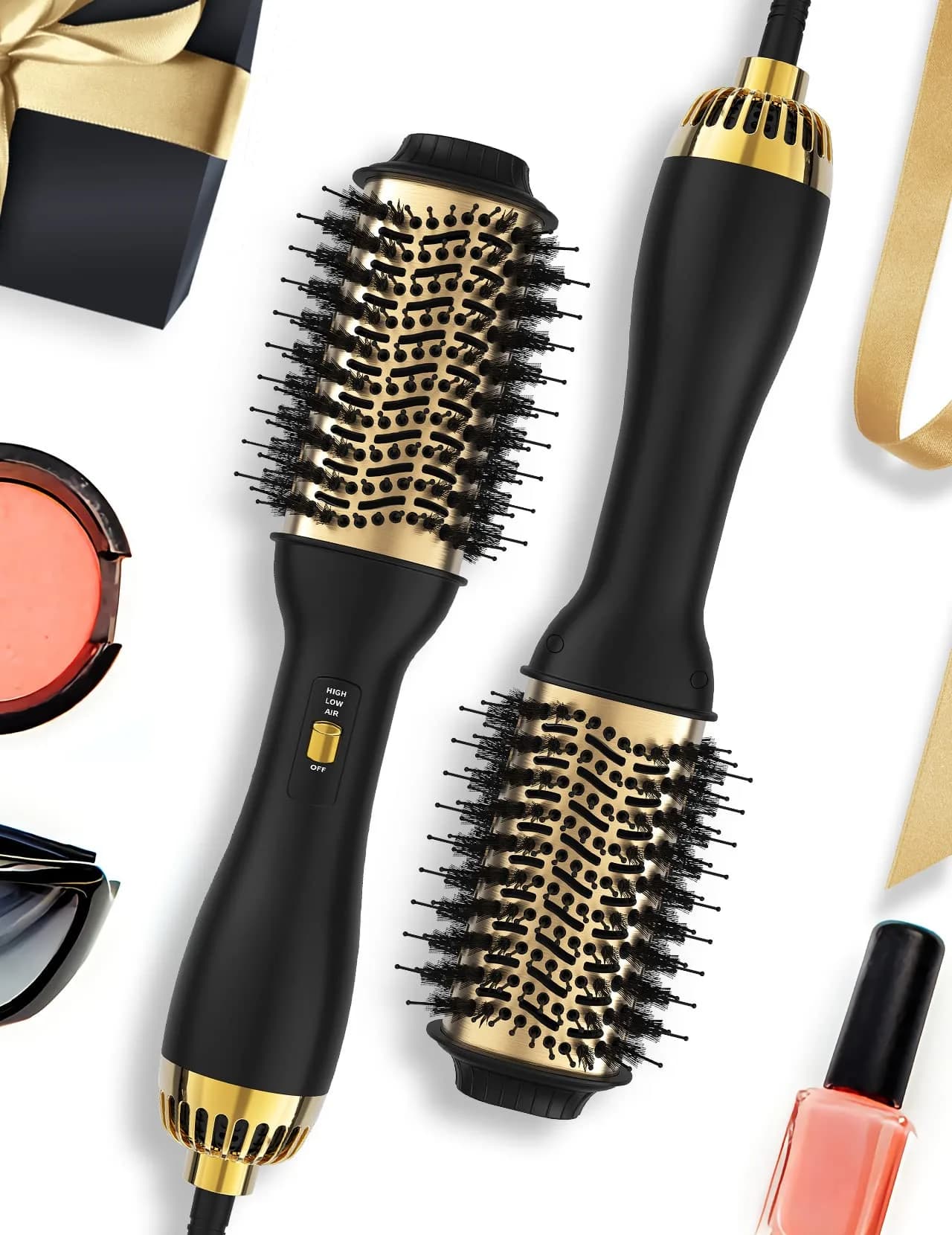 LANDOT 60mm Oval Hot Air Brush Styler | Salon Blowout Volumizer for All Hair Types