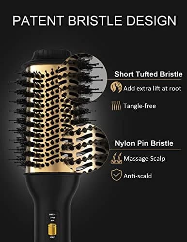 LANDOT 60mm Oval Hot Air Brush Styler | Salon Blowout Volumizer for All Hair Types thumbnail 5