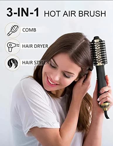 LANDOT 60mm Oval Hot Air Brush Styler | Salon Blowout Volumizer for All Hair Types thumbnail 2