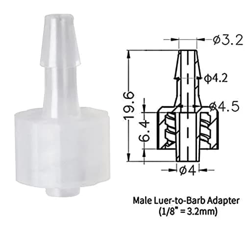 MEETOOT 10pcs Luer-to-Barb Adapter Male Luer with Lock Ring 1/8" Hose Barb Screw for Laboratory & Food Machinery thumbnail 5